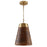 Capital Lighting 1 Light Pendant, Medium Wood and Matte Brass - 330314WR