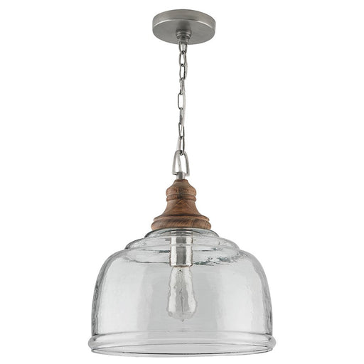 Capital Lighting Julian 1 Light Pendant, Grey Wash/Clear Ripped - 330318GY