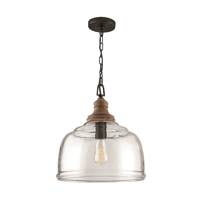 Capital Lighting 1-Light Pendant, Grey Wash Iron Silk/Clear - 330318YG