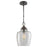 Austin Allen & Co Stoney 1 Light Pendant, Pewter/Clear Stone Seeded