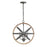 Capital Lighting 4 Light Pendant, Iron and Wood - 330544IW