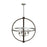 Capital Lighting Ashton 4 Light Pendant, Carbon Grey/Matte Nickel - 335843CM