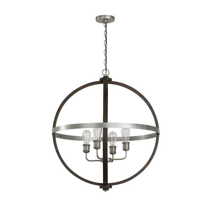 Capital Lighting Ashton 4 Light Pendant, Carbon Grey/Matte Nickel - 335843CM