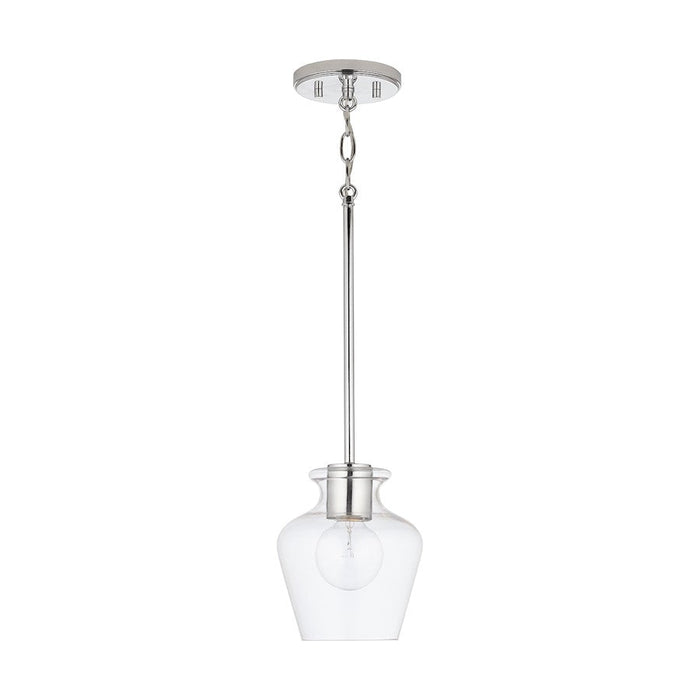 Capital Lighting Danes 1-Light Pendant, Chrome/Clear - 338111CH-489