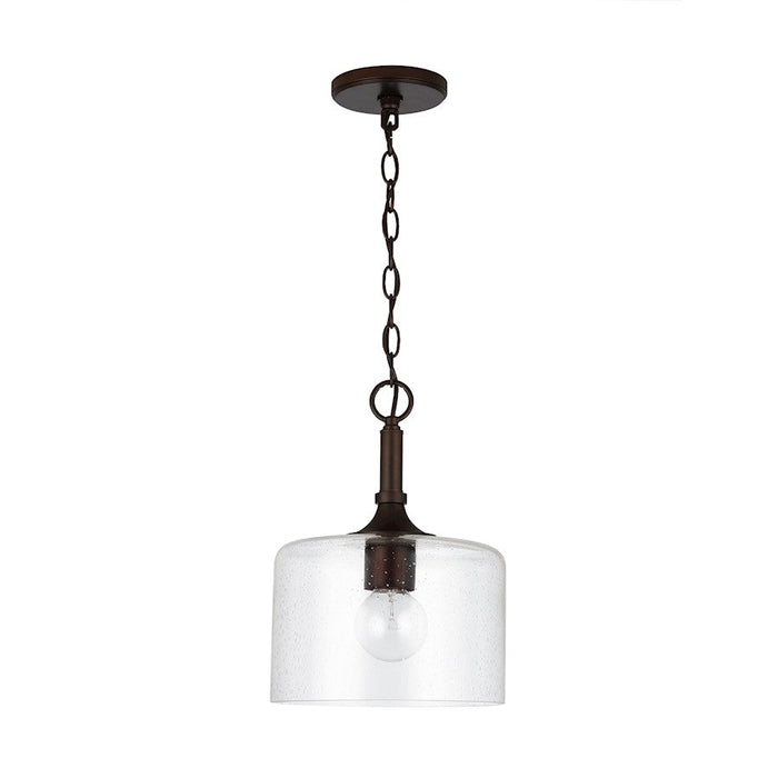 Capital Lighting Carter 1-Light Pendant, Bronze/Clear Seeded - 339311BZ