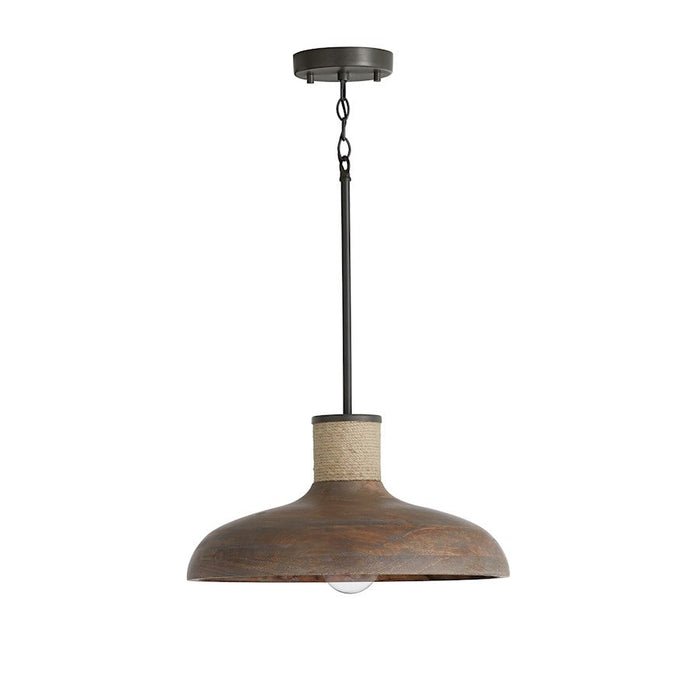 Capital Lighting Jacob 1-Light Small Pendant, Grey Wash Iron Silk - 340312YG