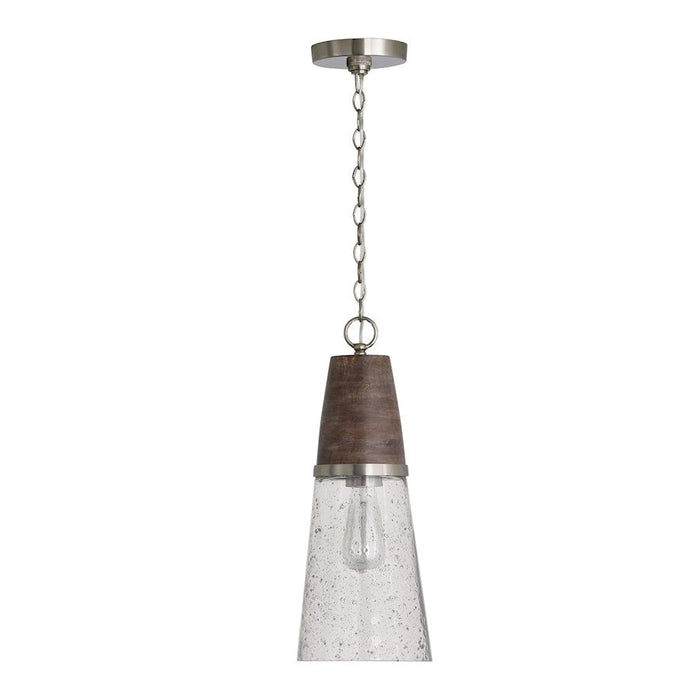 Capital Lighting Connor 1-LT Small Pendant, Black Matte Nickel/Clear - 340511HN