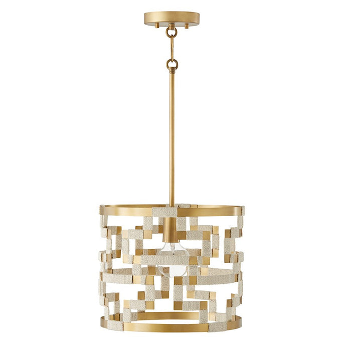 Capital Lighting Hala Pendant, Bleached Natural Jute/Brass