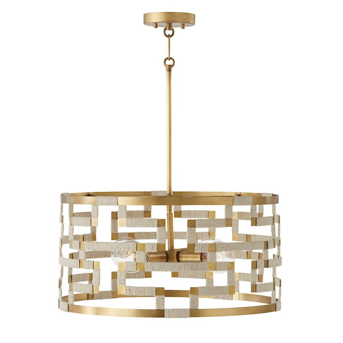 Capital Lighting Hala Pendant, Bleached Natural Jute/Brass