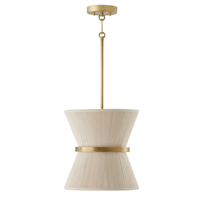 Capital Lighting Cecilia 1 Light Pendant, Natural Rope/Patinaed Brass - 341211NP