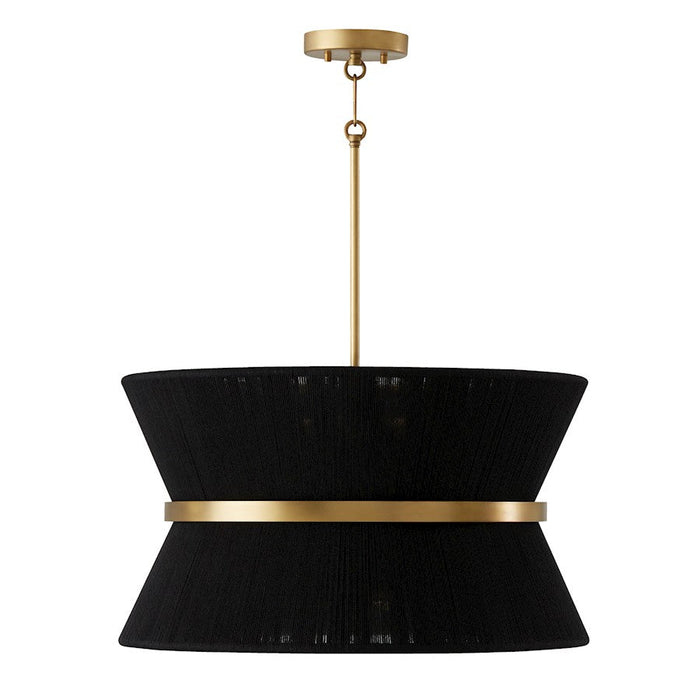 Capital Lighting Cecilia 8 Light Pendant, Black Rope/Patinaed Brass - 341281KP