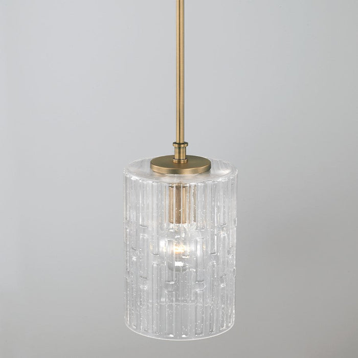 Capital Lighting Emerson 1 Light Pendant, Embossed Seeded