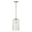 Capital Lighting Lexi 1 Light Pendant in Aged Brass/Clear Fluted - 341711AD