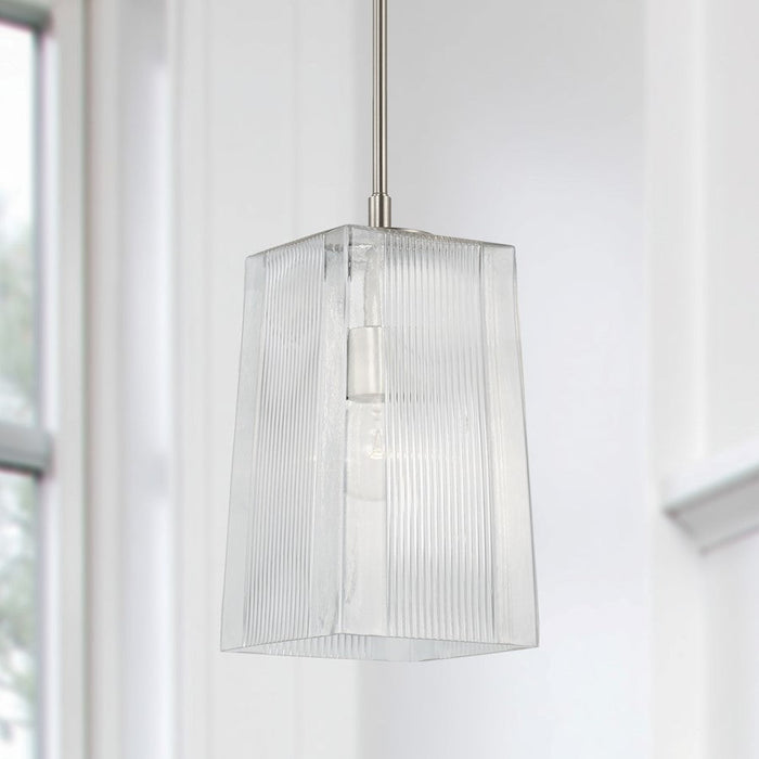 Capital Lighting Lexi 1 Light Pendant, Clear Fluted