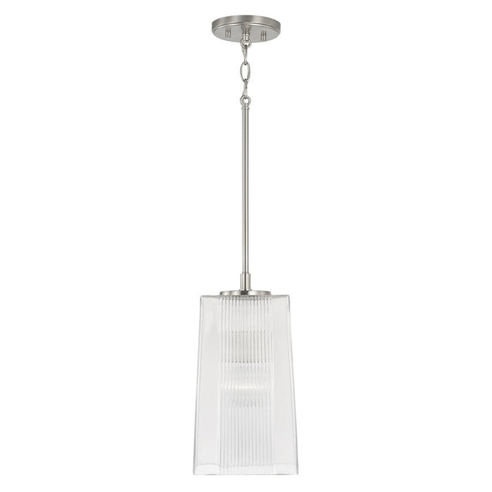 Capital Lighting Lexi 1 Light Pendant, Clear Fluted