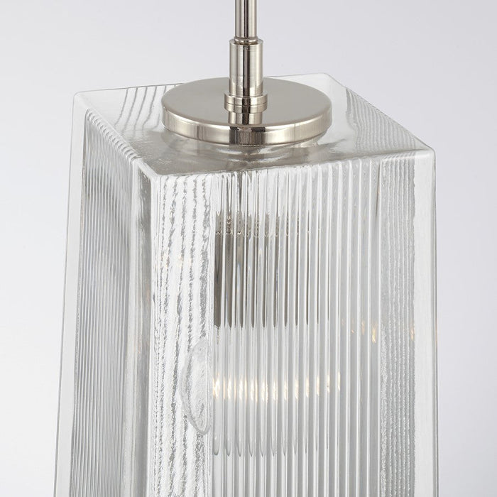 Capital Lighting Lexi 1 Light Pendant, Clear Fluted