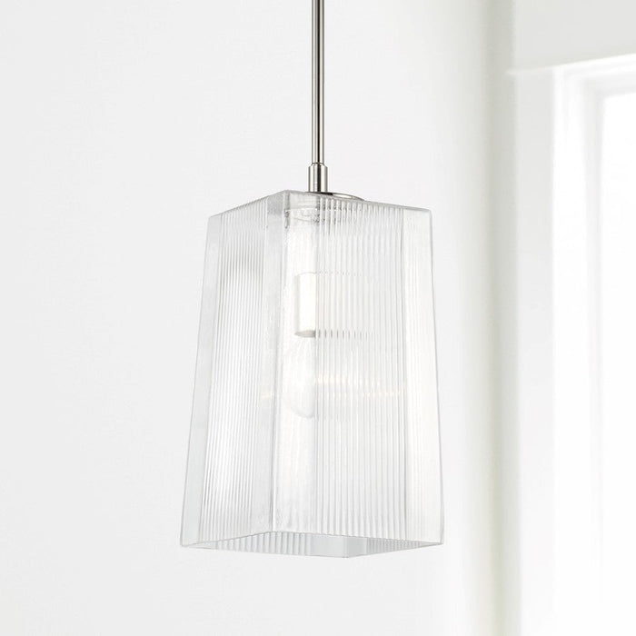 Capital Lighting Lexi 1 Light Pendant, Clear Fluted