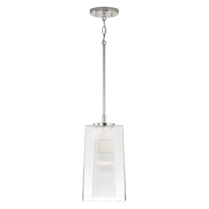 Capital Lighting Lexi 1 Light Pendant, Clear Fluted