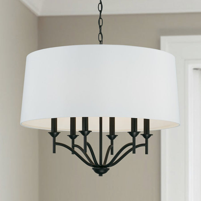 Capital Lighting Peyton 6 Light Pendant in Matte Black