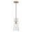 Capital Lighting Mila 1 Light Pendant, Aged Brass/Clear Half-Crackle - 342411AD