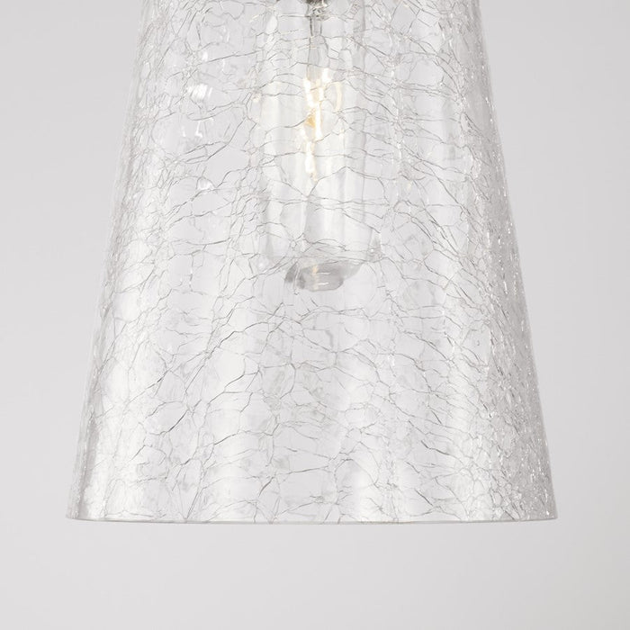 Capital Lighting Mila 1 Light Pendant, Clear Half-Crackle