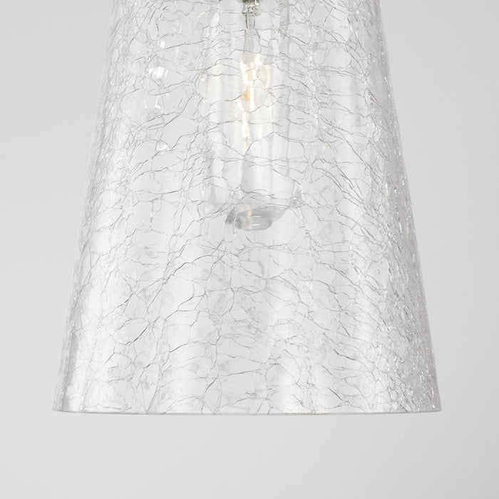 Capital Lighting Mila 1 Light Pendant, Clear Half-Crackle