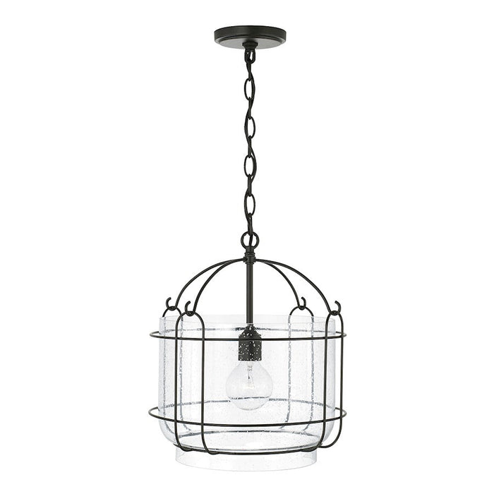 Capital Lighting Harmon 1 Light Pendant, Matte Black/Clear Seeded