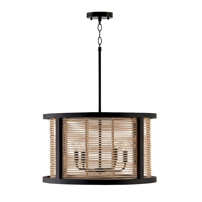 Capital Lighting Rico 4 Light Pendant, Flat Black - 344061FK