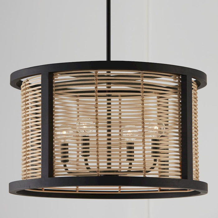 Capital Lighting Rico 4 Light Pendant, Flat Black