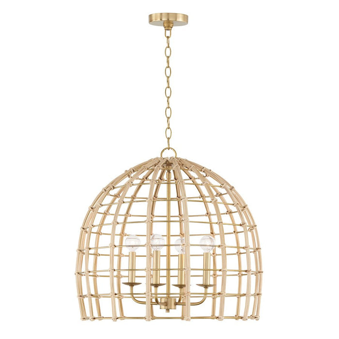 Capital Lighting Wren 4 Light Pendant, Matte Brass - 344141MA