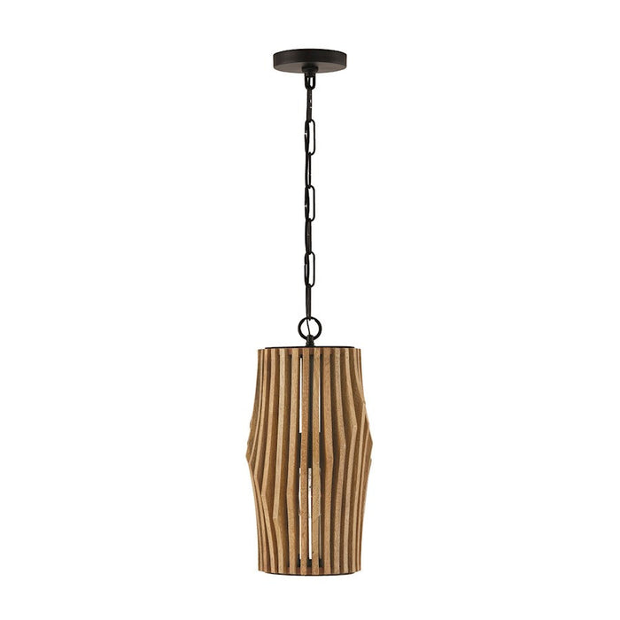 Capital Lighting Archer 1 Light Pendant, Wood/Black - 344613WK