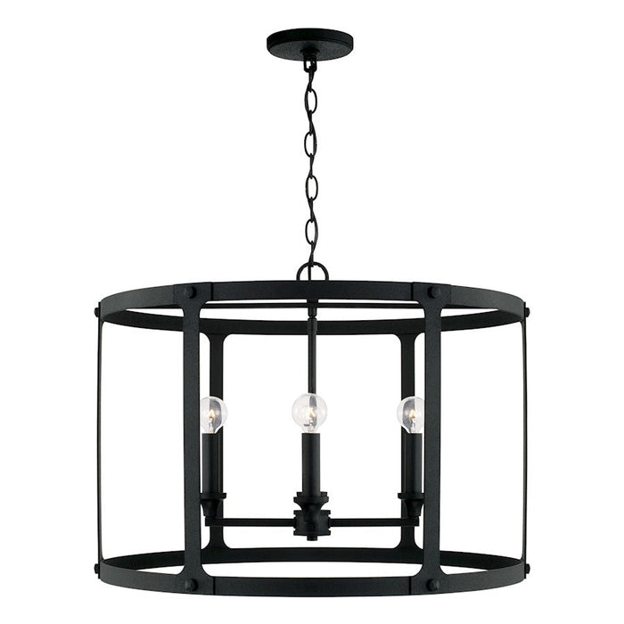 Capital Lighting Brennen 4 Light Pendant, Black Iron - 344941BI