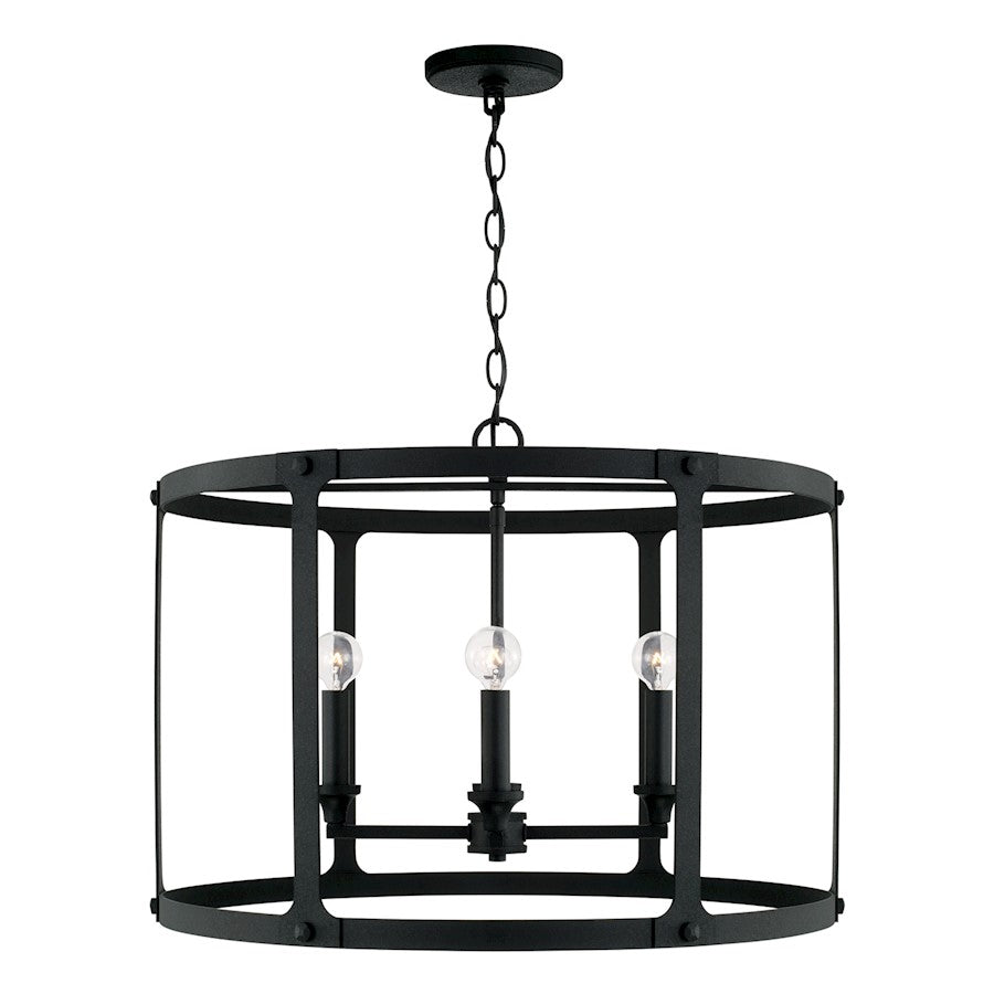 Capital Lighting Brennen 4 Light Pendant, Black Iron - 344941BI