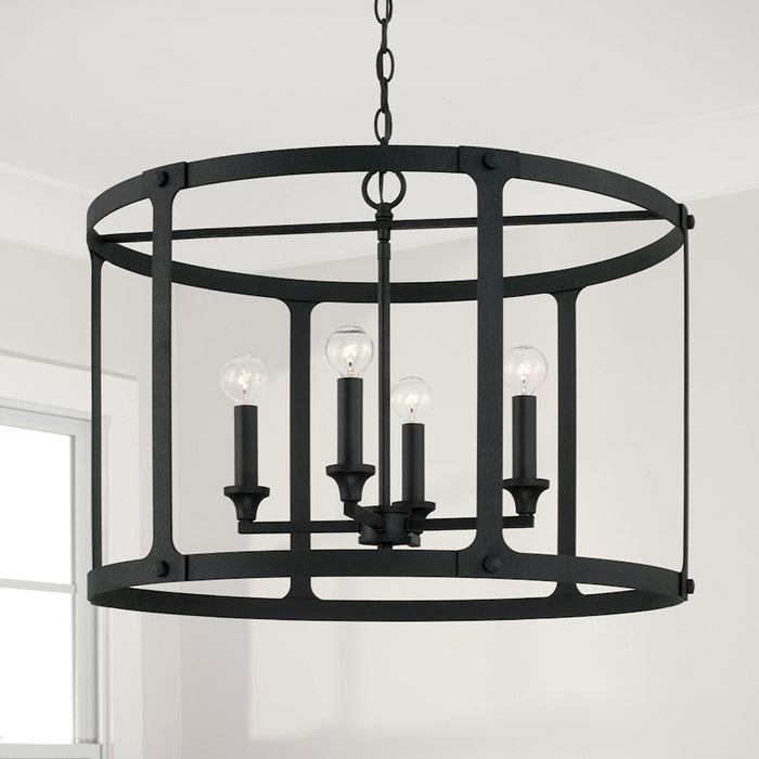 Capital Lighting Brennen 4 Light Pendant, Black Iron