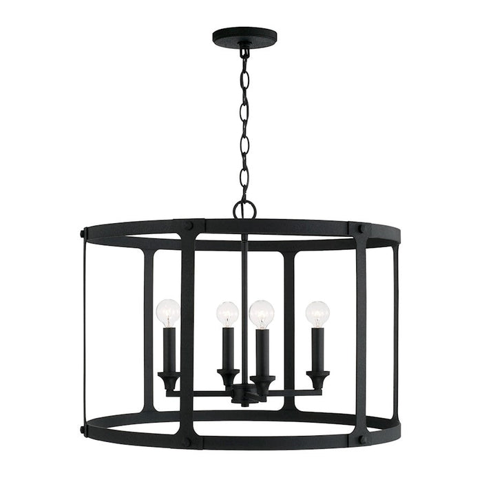 Capital Lighting Brennen 4 Light Pendant, Black Iron