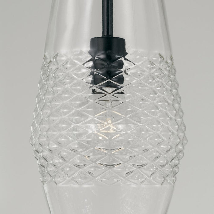 Capital Lighting Dena 1 Light Pendant, Diamond Embossed