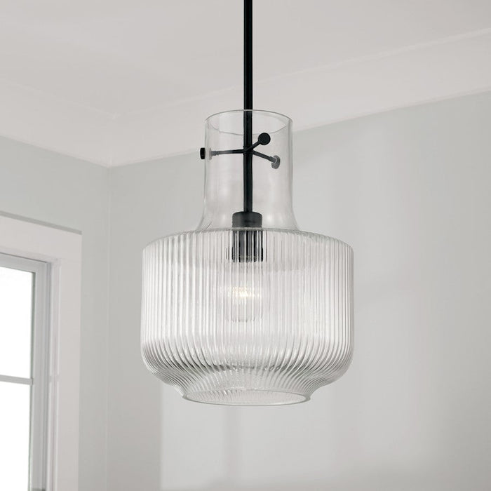 Capital Lighting Nyla 1 Light Pendant, Clear Fluted