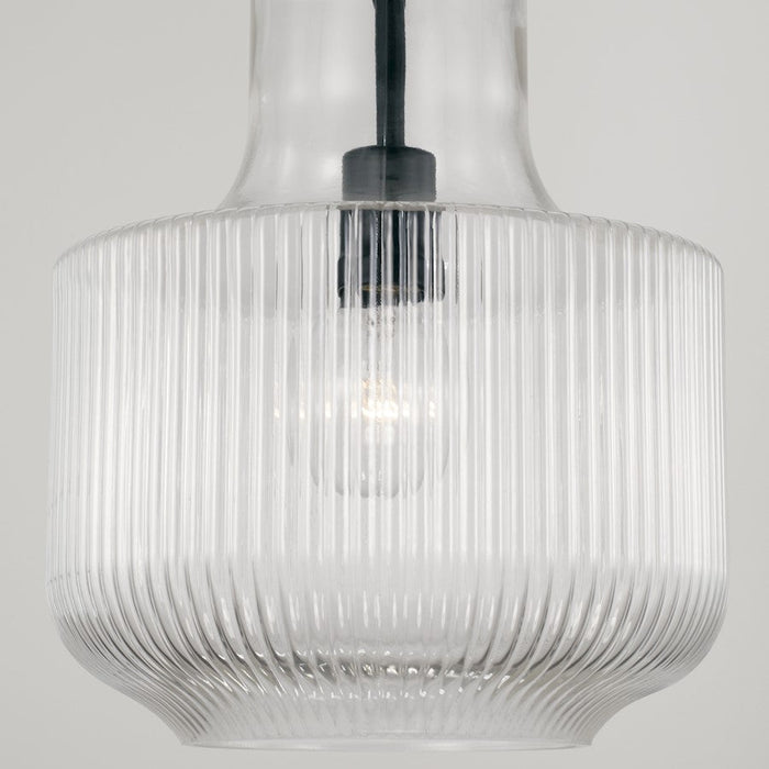 Capital Lighting Nyla 1 Light Pendant, Clear Fluted