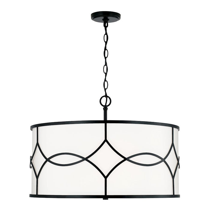 Capital Lighting Avery 4 Light 24" Pendant, Matte Black - 345741MB