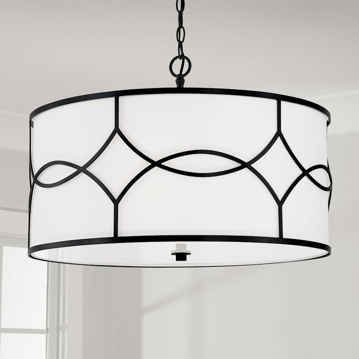 Capital Lighting Avery 4 Light 24" Pendant, Matte Black