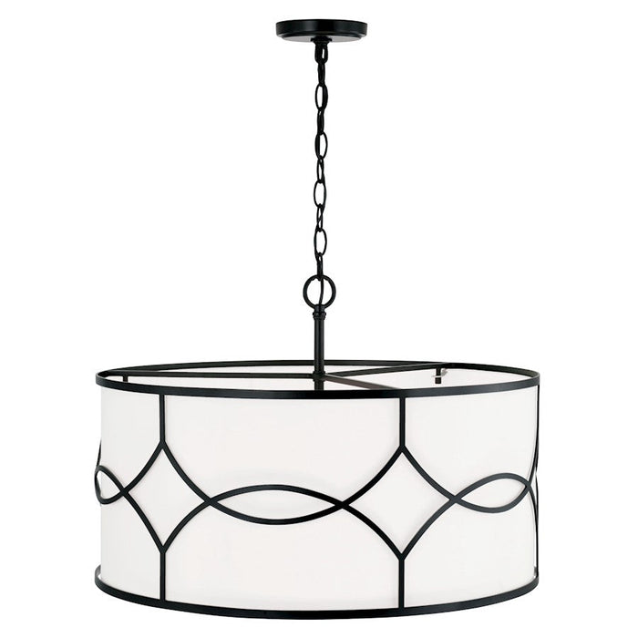 Capital Lighting Avery 4 Light 24" Pendant, Matte Black