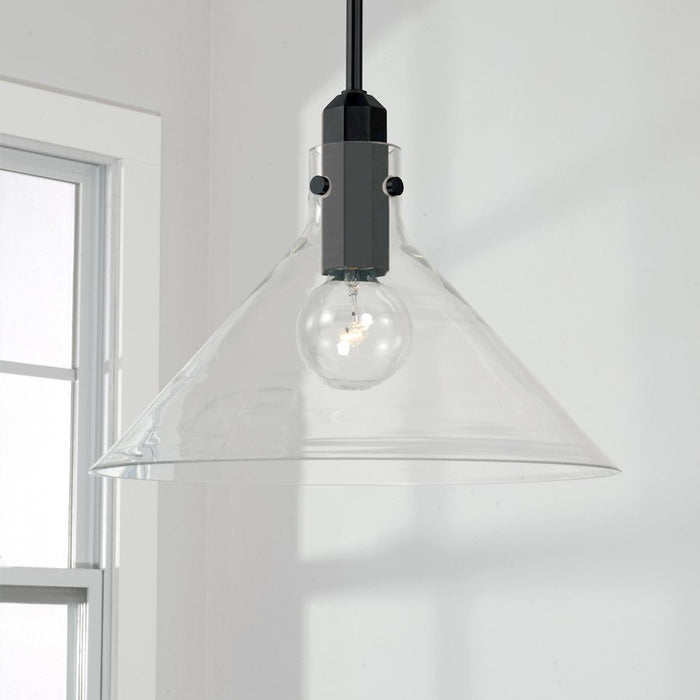 Capital Lighting Greer 1 Light Pendant, Clear