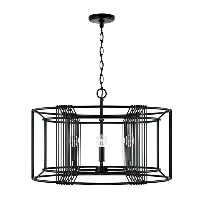 Capital Lighting Lennon 4 Light Pendant, Matte Black - 346041MB