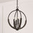 Capital Lighting Clive 4 Light Pendant, Grey/Black