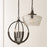 Capital Lighting Clive 4 Light Pendant, Grey/Black