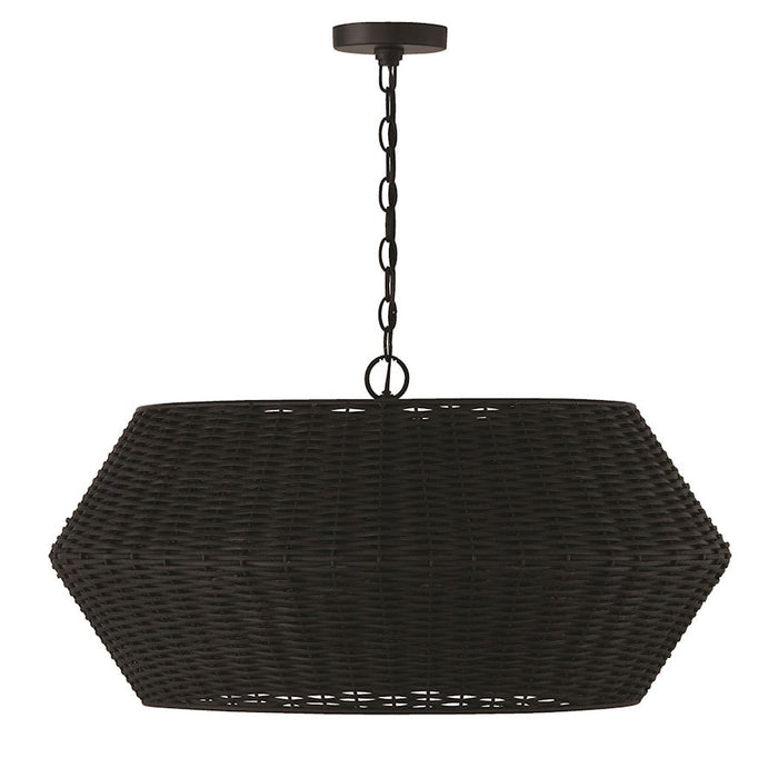 Capital Lighting Boca 6 Light Pendant, Black - 347861MB