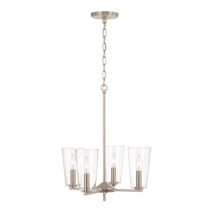 HomePlace Lighting Portman 4 Light Pendant, Brushed Nickel/Clear - 348641BN-538