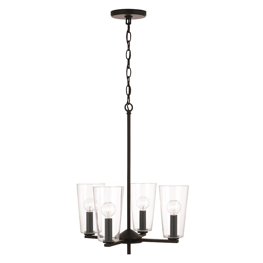 HomePlace Lighting Portman 4 Light Pendant, Black/Clear - 348641MB-538