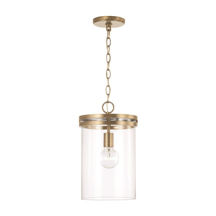 HomePlace Lighting Fuller 1 Light Pendant, Brass/Clear - 348711AD