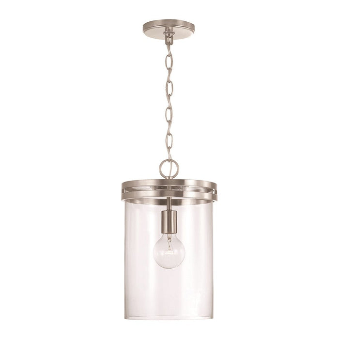 HomePlace Lighting Fuller 1 Light Pendant, Brushed Nickel/Clear - 348711BN